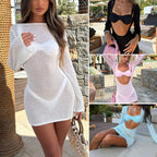 Sheer Long Sleeve Swim Cover-Up