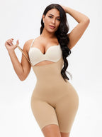 Beige plus size shaper for women with tummy control and smooth full-body sculpting fit
