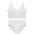 White wireless bra set for women with smooth everyday comfort