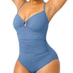 Ruched Halter One-Piece Swimsuit