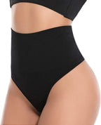 Black invisible thong shaper for women with smooth waist and hip sculpting fit