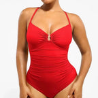 Ruched Halter One-Piece Swimsuit