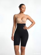 Black butt-lift shaping shorts for women with high-waist tummy control and sculpting fit