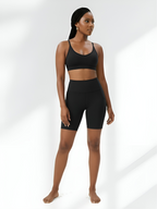 Black cycling shaping shorts for women with sculpting fit for workouts and daily wear