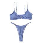 Ribbed Triangle Bikini Set