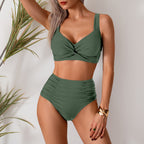 The high waisted twist bikini set, ideal for summer vacations and poolside lounging.