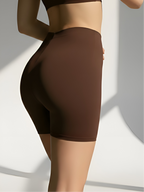 Brown seamless shaping shorts for women designed to prevent thigh chafing