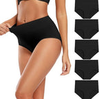 Black seamless everyday brief trio for women with soft high waist comfort fit