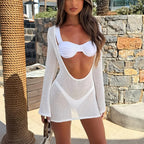 Sheer Long Sleeve Swim Cover-Up