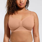 Nude seamless push-up lift bra for women with soft cup support and smooth fit