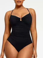 Ruched Halter One-Piece Swimsuit