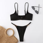 Ribbed Triangle Bikini Set