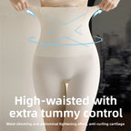 Nude high-waist shaping shorts with extra tummy control and sculpting waist support