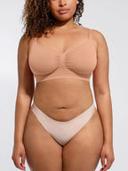Nude seamless push-up lift bra for women with soft cup shaping and full coverage