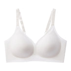 White backless push-up support bra with seamless cups and soft lift support
