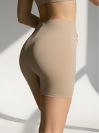 Beige anti-chafing shorts for women with smooth invisible fit under dresses