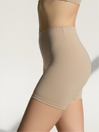 Nude high waisted shaping shorts with seamless anti-chafing design for women