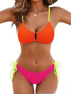 Close-up of the padded bikini top from the PeechLove Backless Two-Piece Bikini Set.