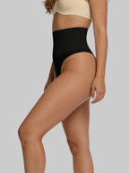 Black seamless thong underwear side view
